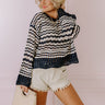 Drifting Tranquility Knit Top In Navy Image - 1