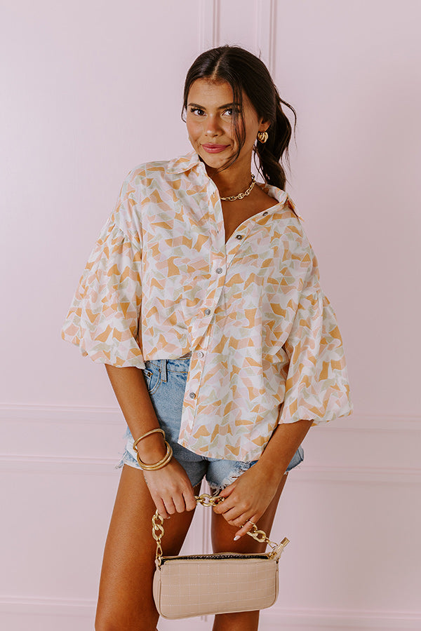 Mystic Waterfalls Shift Top In Orange Image - 1