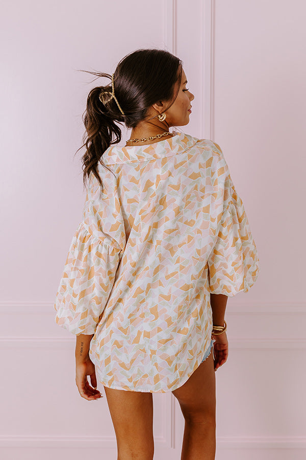 Mystic Waterfalls Shift Top In Orange Image - 4