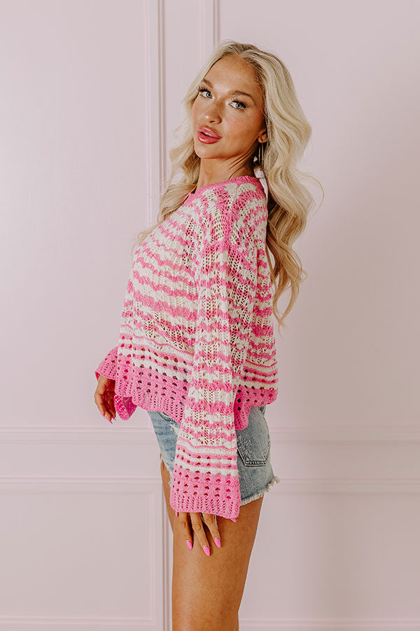 Drifting Tranquility Knit Top In Pink Image - 3