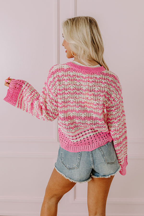 Drifting Tranquility Knit Top In Pink Image - 4