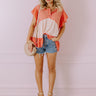Springtime Sips Lace Babydoll Top In Coral Image - 1