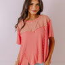 Poised Romance Embellished Top In Coral Image - 1