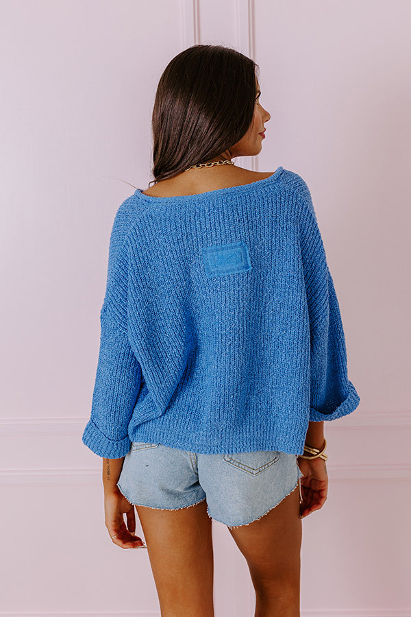Vacation Vibes Knit Top in Ocean Blue Image - 5