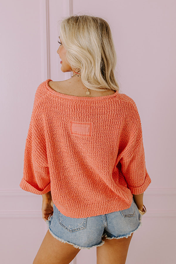 Vacation Vibes Knit Top in Coral Image - 3