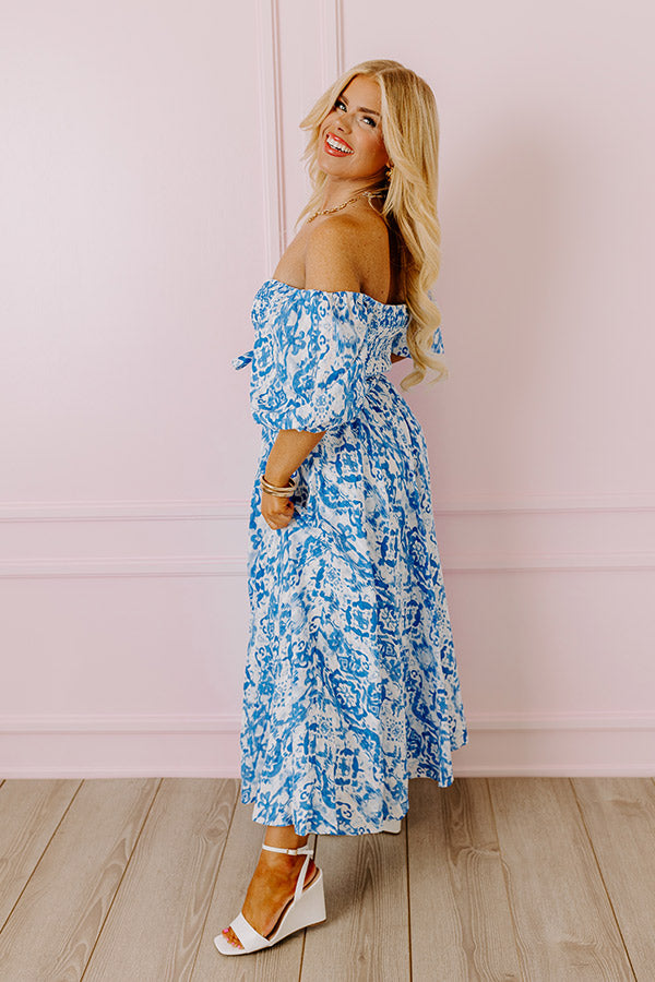 Ocean Breeze Smocked Maxi Dress Curves Image - 5