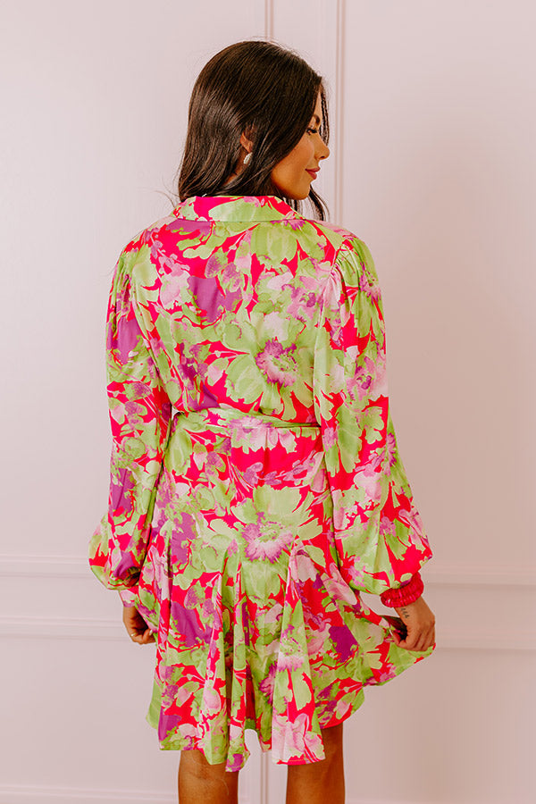 Aloha Attire Satin Floral Dress Image - 5