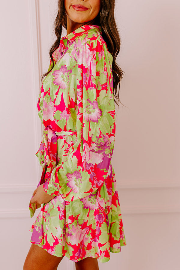 Aloha Attire Satin Floral Dress Image - 4