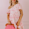Botanical Garden Stroll Asymmetrical Mini Dress in Pink Image - 1