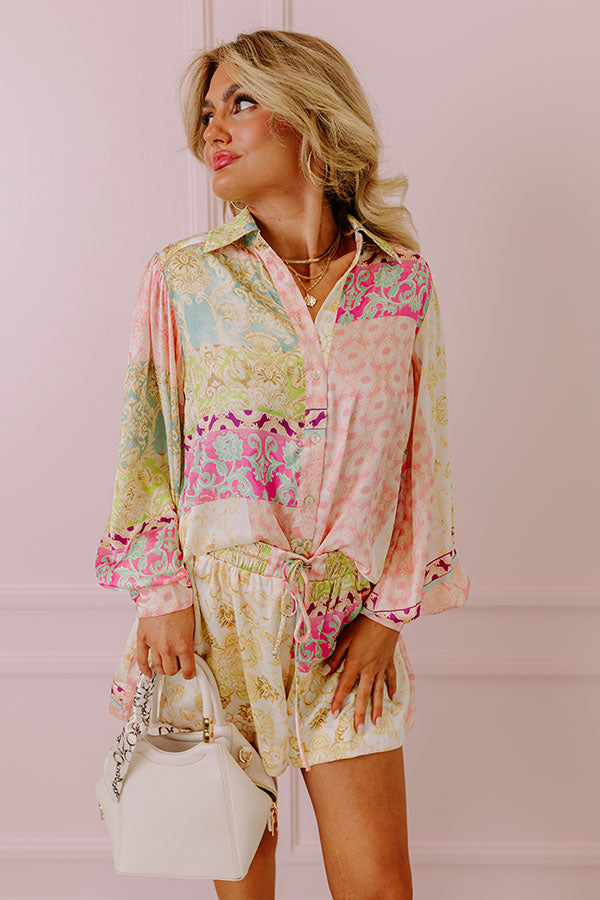 Uptown Chic Satin Button Up Image - 3
