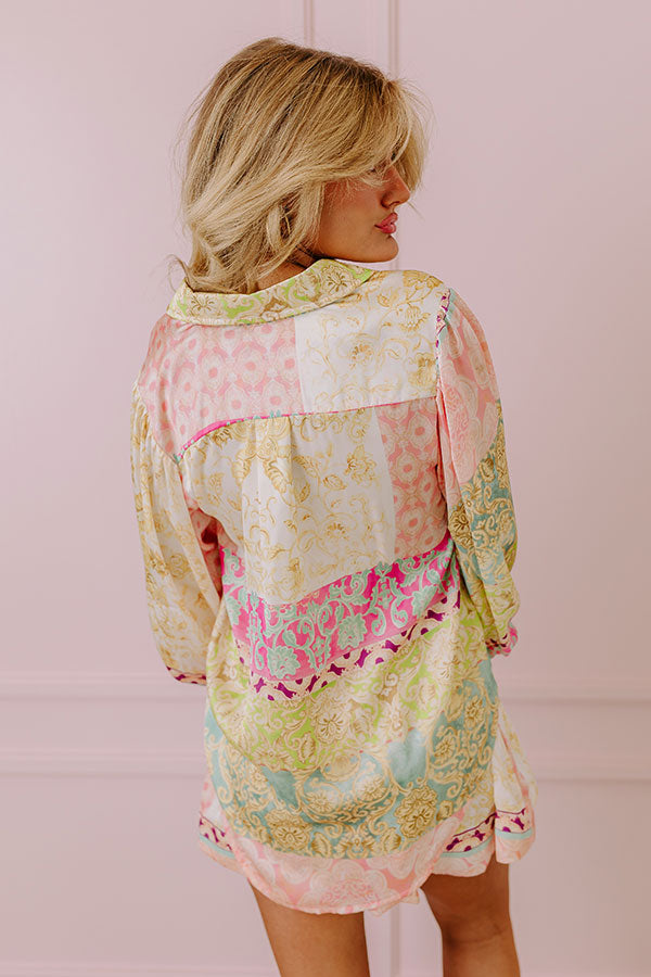 Uptown Chic Satin Button Up Image - 4