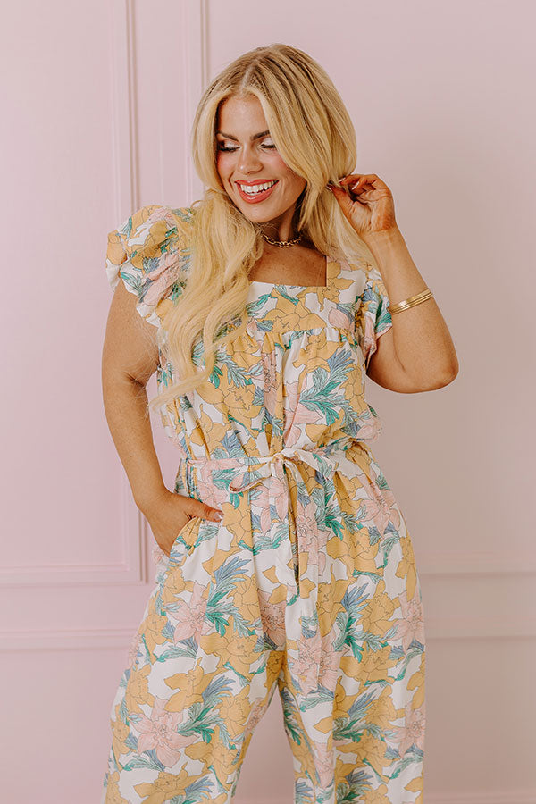 Catalina | Women’s V-Neck Marble Print Jumpsuit