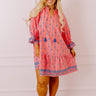 Charleston Stroll Embroidered Mini Dress in Pink Curves Image - 1
