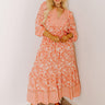 Farmers Market Meetup Floral Midi in Peach Curves Image - 1