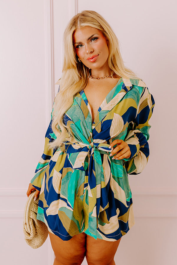 Happy Hour Meetup Romper in Navy Curves Image - 4