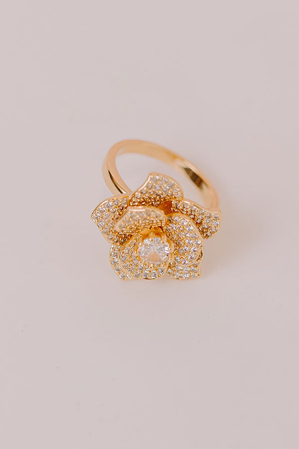 Floral Engagement Ring In Gold