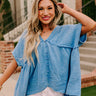 Brunch Voyage Babydoll Top in Ocean Blue Image - 1