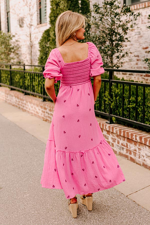 Pink Leaf Emma Smocked Waist Maxi main image 0