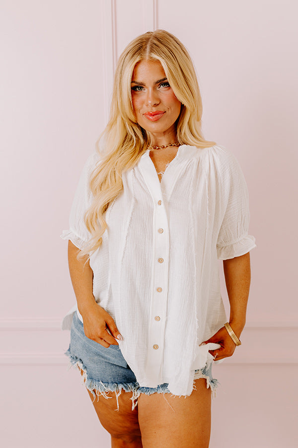 Ocean Breeze Shift Top in White Curves
