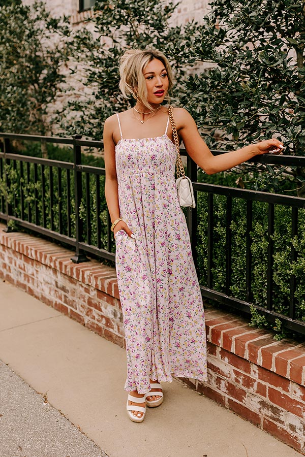 Smiles and Sunshine Floral Maxi in Lavender